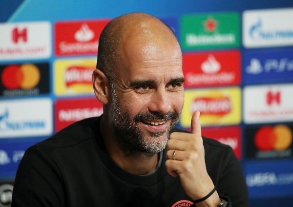 Soccer Football - Champions League - Manchester City Press Conference - Etihad Campus, Manchester, Britain - September 30, 2019   Manchester City manager Pep Guardiola during the press conference     Action Images via Reuters/Carl Recine/File Photo