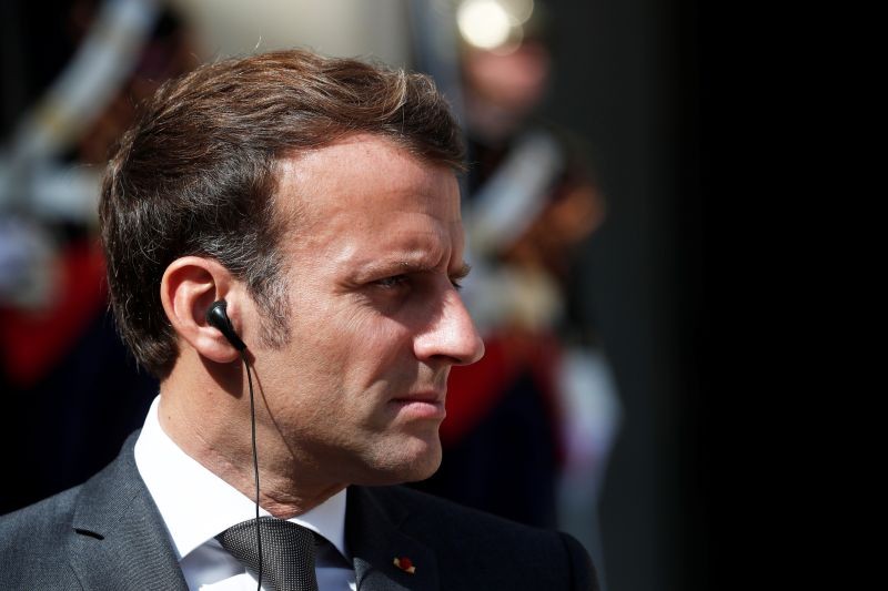 French President Emmanuel Macron attends a joint news conference with his counterpart of Cyprus Nicos Anastasiades at the Elysee Palace in Paris, France on July 23. (REUTERS Photo)