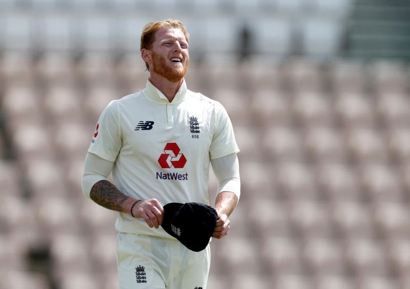 England's Ben Stokes reacts, as play resumes behind closed doors following the outbreak of the coronavirus disease (COVID-19) Adrian Dennis/Pool via REUTERS