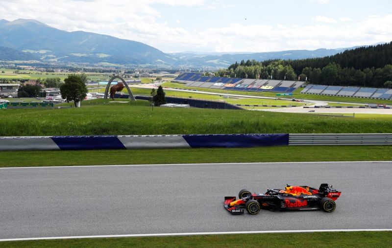 Red Bull's Max Verstappen during the race, following the resumption of F1 after the outbreak of the coronavirus disease (COVID-19) REUTERS/Leonhard Foeger/Pool