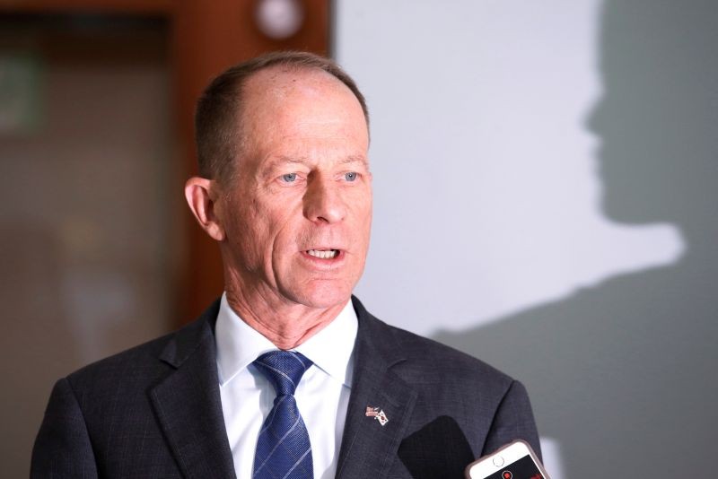 David Stilwell, U.S. Assistant Secretary for East Asian and Pacific Affairs, answers reporters' questions at the Foreign Ministry in Seoul, South Korea on November 6, 2019. (REUTERS File Photo)