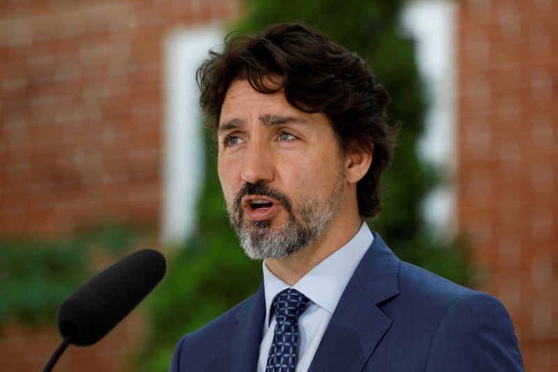 Canada's Prime Minister Justin Trudeau attends a news conference at Rideau Cottage, as efforts continue to help slow the spread of coronavirus disease (COVID-19), in Ottawa, Ontario, Canada on June 22, 2020. (REUTERS File Photo)