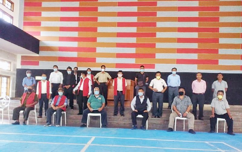 Jotsoma Village Council, elders of Kuda 'A' village, Dimapur with MLA Keneizhakho Nakhro during the meeting held at NN Nagi School, Dimapur on July 8.