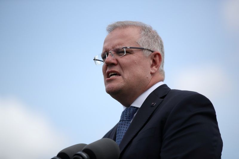 Australian Prime Minister Scott Morrison speaks during a joint press conference held with New Zealand Prime Minister Jacinda Ardern at Admiralty House in Sydney, Australia on February 28, 2020. (REUTERS File Photo)