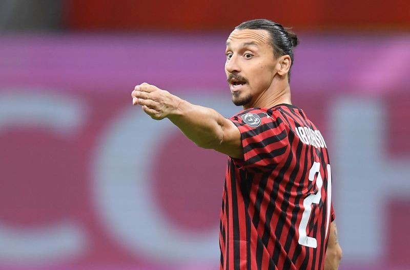 FILE PHOTO: AC Milan's Zlatan Ibrahimovic reacts during the match, as play resumes behind closed doors following the outbreak of the coronavirus disease (COVID-19) REUTERS/Daniele Mascolo