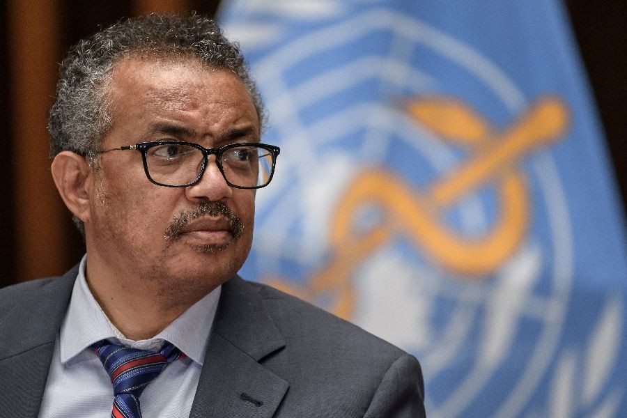 World Health Organization (WHO) Director-General Tedros Adhanom Ghebreyesus attends a news conference organized by Geneva Association of United Nations Correspondents (ACANU) amid the COVID-19 outbreak, caused by the novel coronavirus, at the WHO headquarters in Geneva Switzerland July 3, 2020. Fabrice Coffrini/Pool via REUTERS/File Photo