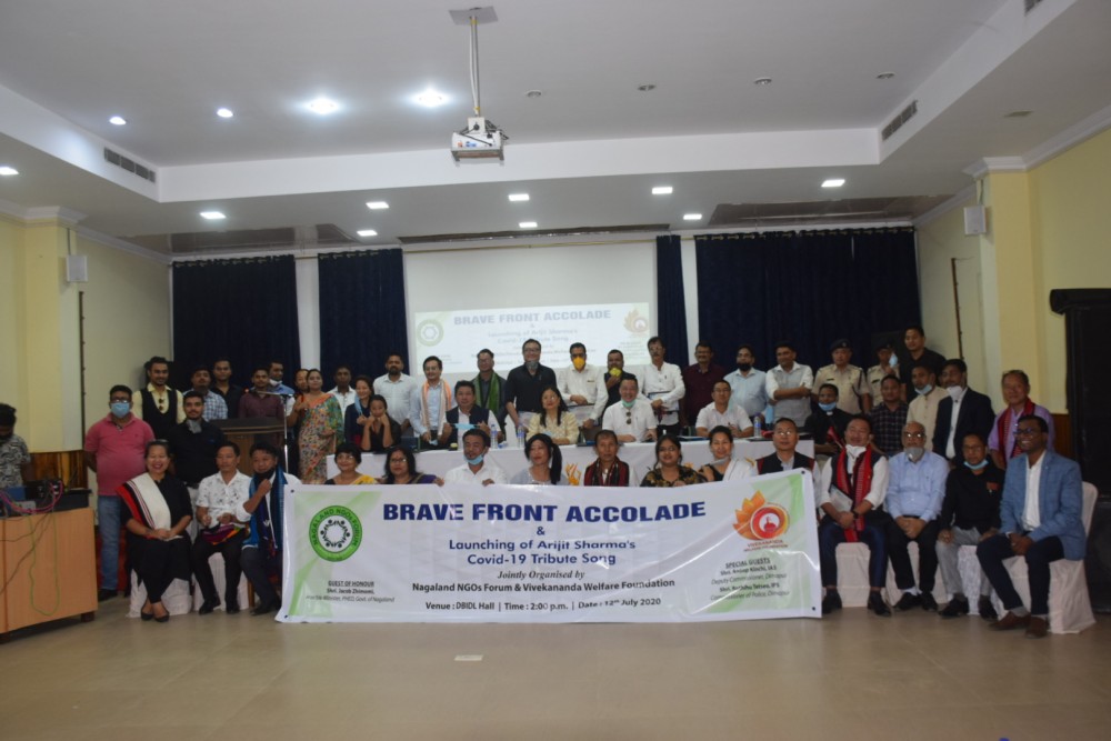 Section of gathering during the ‘Brave Front Accolade’ programme organized by Nagaland NGOs Forum (NNF) in collaboration with Vivekananda Welfare Foundation (VWF) held at DBIDL Hall, Bon Bosco campus, Dimapur on July 12.