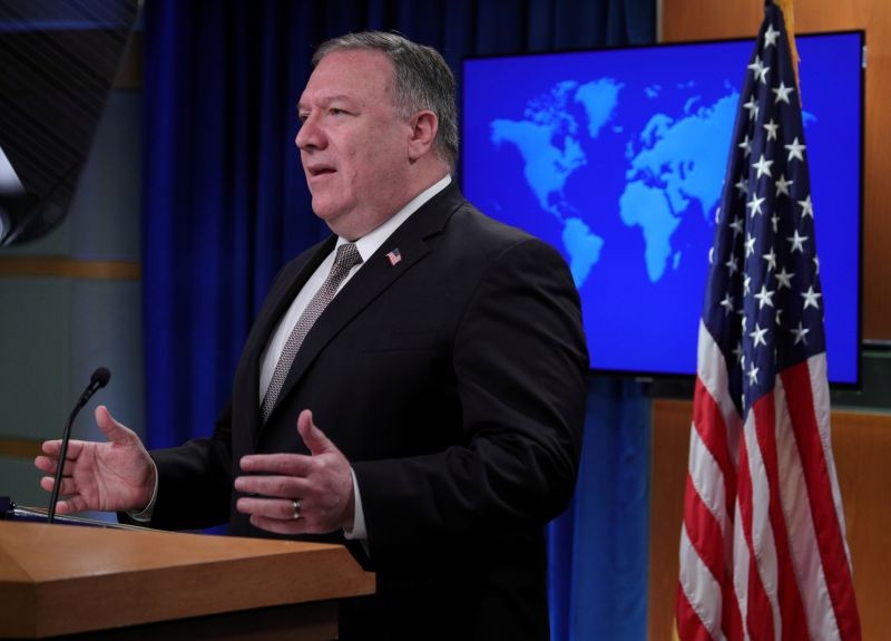 U.S. Secretary of State Mike Pompeo speaks during a news conference at the State Department in Washington, US on July 8, 2020. (REUTERS Photo)