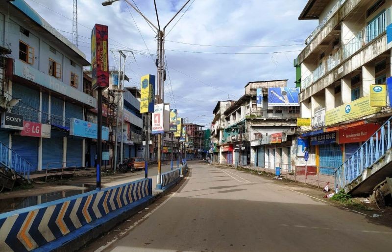 Stretch of Dimapur city wears a deserted look after 2:00 pm on July 21. (DIPR Photo) 