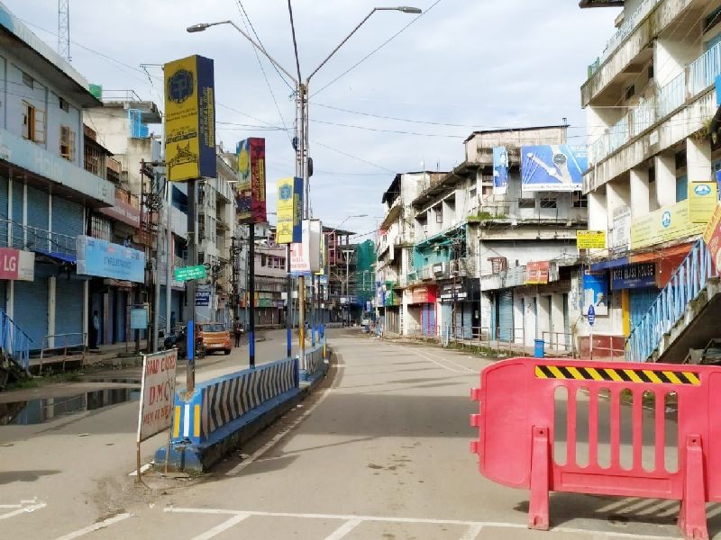 Stretch of Dimapur city wears a deserted look after 2:00 pm on July 21. (DIPR Photo)