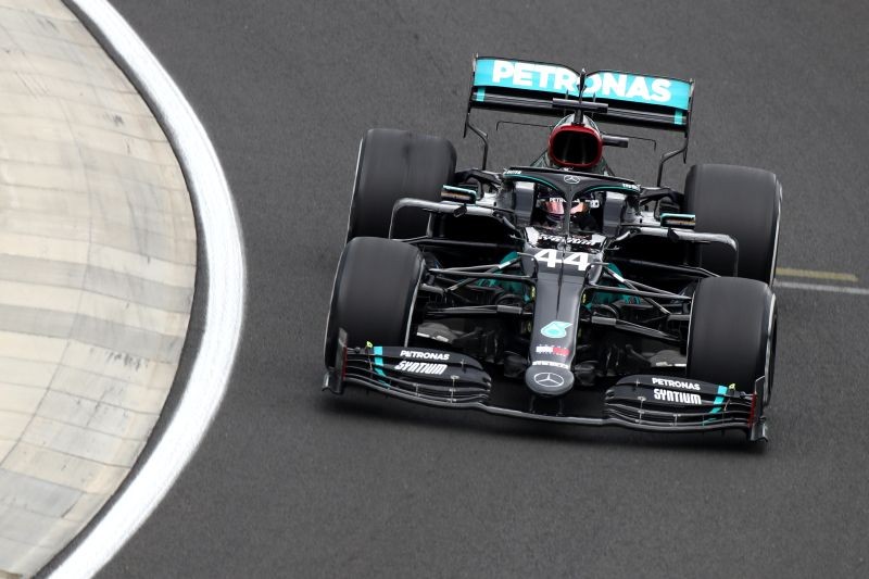 Mercedes' Lewis Hamilton in action during practice, following the resumption of F1 after the outbreak of the coronavirus disease (COVID-19) Mark Thompson/Pool via REUTERS