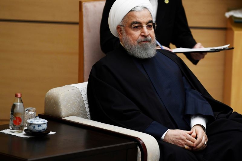 Iranian President Hassan Rouhani meets Japanese Prime Minister Shinzo Abe (not pictured) in Tokyo, Japan on December 20, 2019. (REUTERS File Photo)