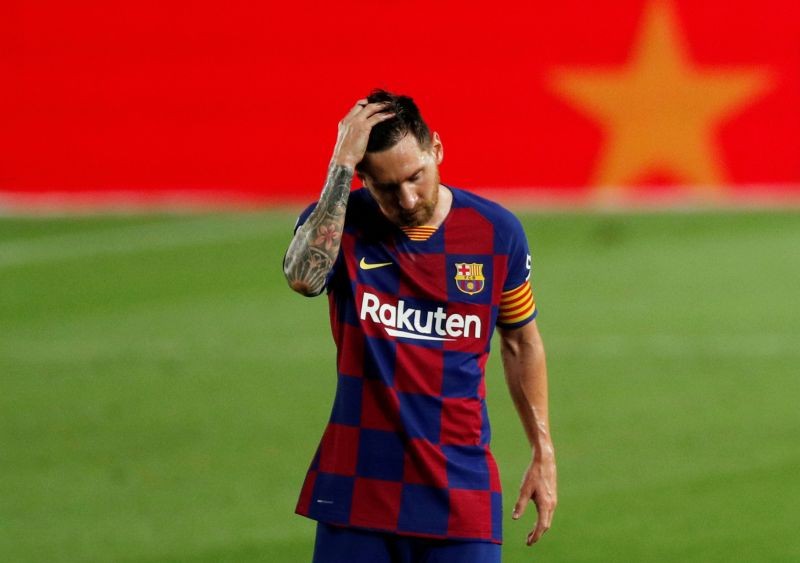 Barcelona's Lionel Messi looks dejected after the match, as play resumes behind closed doors following the outbreak of the coronavirus disease (COVID-19) REUTERS/Albert Gea