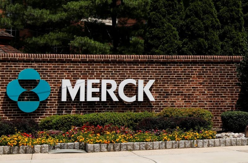 The Merck logo is seen at a gate to the Merck & Co campus in Linden, New Jersey, US on July 12, 2018. (REUTERS File Photo)