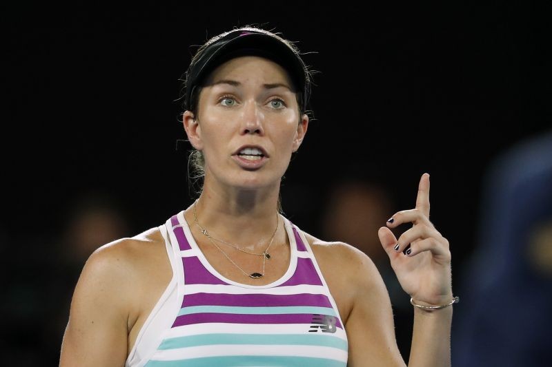 Tennis - Australian Open - Semi-final - Melbourne Park, Melbourne, Australia, January 24, 2019. Danielle Collins of the U.S. reacts during match against Czech Republic's Petra Kvitova. REUTERS/Adnan Abidi