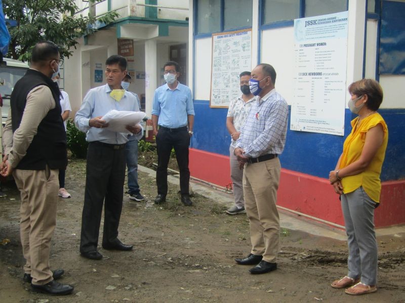 Project Director DRDA, T Setsathong Sangtam with officials before the handing over of PPE on August 21. (Photo Courtesy: CMO office Kiphire)