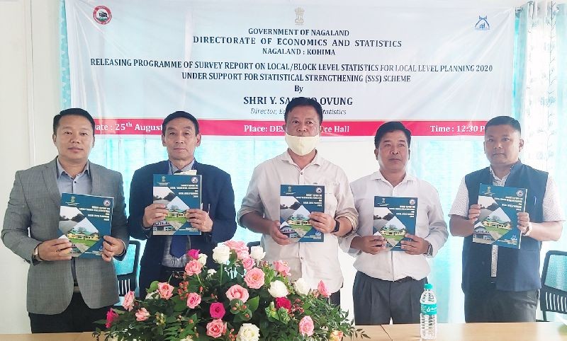 Officers of Economics & Statistics Department, Nagaland pose for lens with the survey report released on August 25 in Kohima.