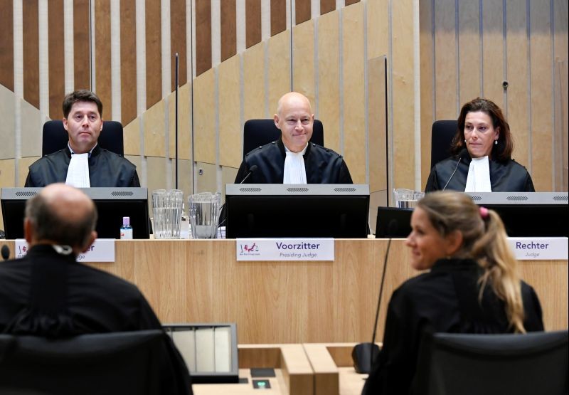 Judge Hendrik Steenhuis attends the trial of the Malaysia Airlines flight MH17 in the high-security courtroom of The Schiphol Judicial Complex in Badhoevedorp, Netherlands on August 31, 2020. (REUTERS Photo)