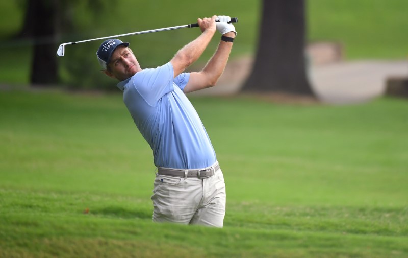 Brendon Todd plays his fairway shot on the first hole during the second round of the WGC - FedEx St. Jude Invitational golf tournament at TPC Southwind. Mandatory Credit: Christopher Hanewinckel-USA TODAY Sports