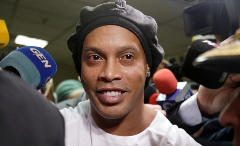 FILE PHOTO: Ronaldinho leaves Paraguay's Supreme Court after testifying in Asuncion, Paraguay, March 6, 2020. REUTERS/Jorge Adorno/File Photo