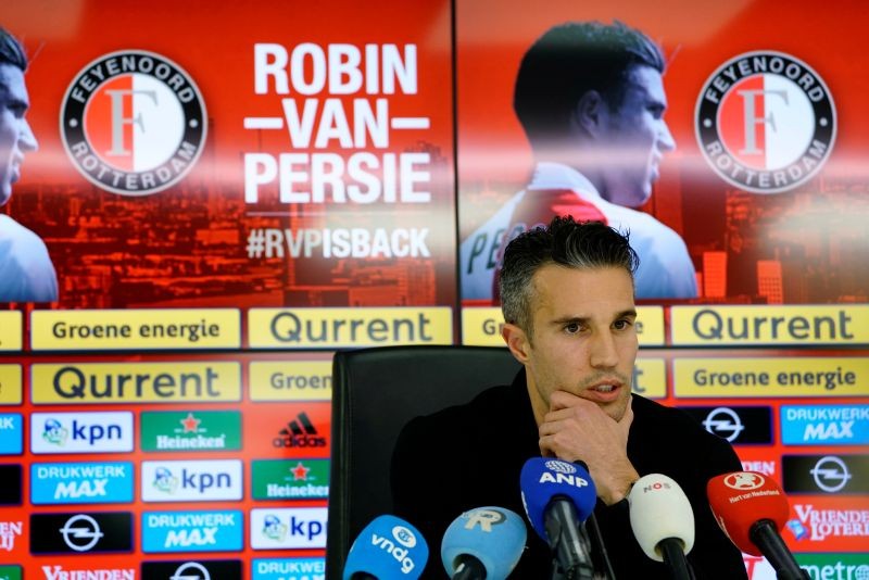 FILE PHOTO: Robin van Persie attends a news conference, after the Dutch player signed a contract with Feyenoord, in Rotterdam, Netherlands January 22, 2018. REUTERS/Cris Toala Olivares/File photo