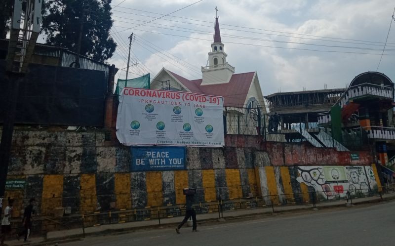 FILE PHOTO: A deserted Kohima street during a COVID-10 lockdown. The High-Powered on COVID-19 Nagaland on August 31 decided to lift the restrictions on inter and intra state movement of all types in the state with effect from September 1. (Morung File Photo)