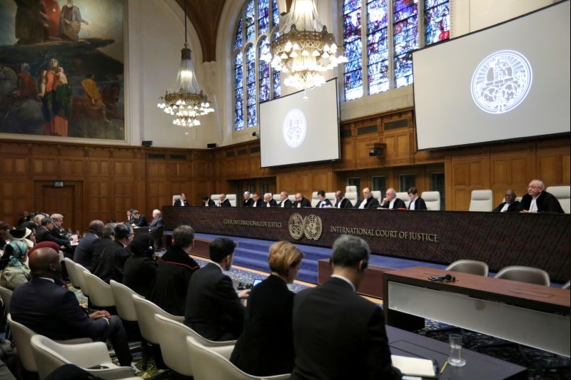 General view of the court during the ruling in a case filed by Gambia against Myanmar alleging genocide against the minority Muslim Rohingya population, at the International Court of Justice (ICJ) in The Hague, Netherlands on January 23, 2020. (REUTERS File Photo)