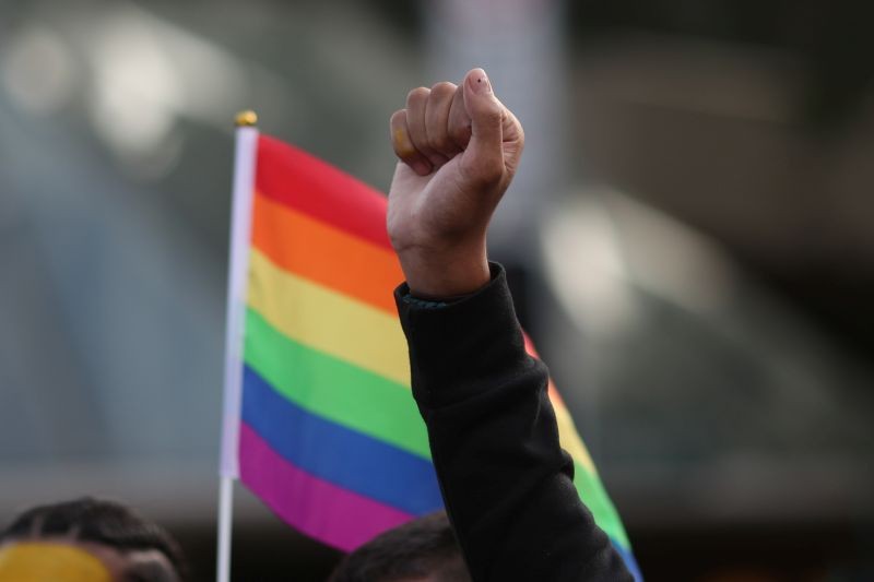 Participants celebrate the 42nd anniversary of the Sydney Gay and Lesbian Mardi Gras Parade in Sydney, Australia on February 29, 2020. (REUTERS File Photo)