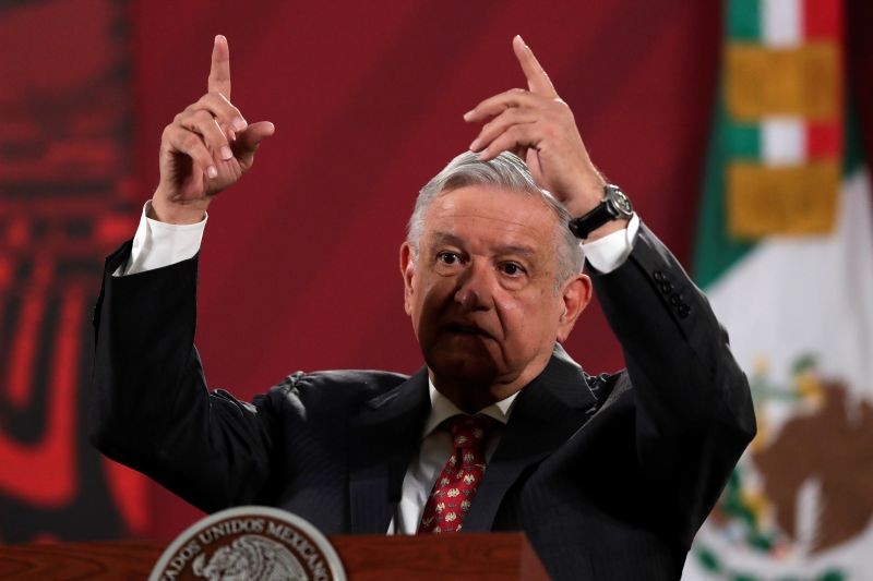 Mexico's President Andres Manuel Lopez Obrador speaks during a news conference at the National Palace in Mexico City, Mexico on June 30, 2020.(REUTERS File Photo)