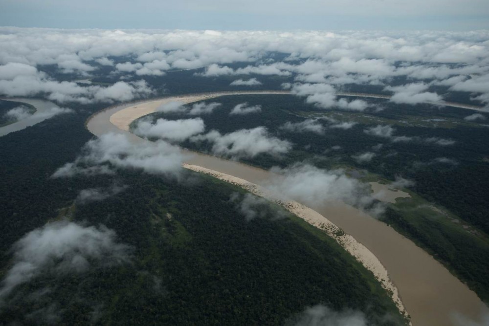 The winding Jurua River and the Middle Juruá Extractive Reserve, see from an airplane, Amazonas, Brazil, October 19 2019. Thomson Reuters Foundation/Bruno Kelly