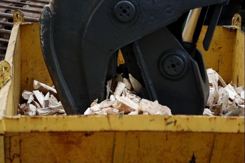 Ivory, seized from various shipments in past years, is crushed by the National Parks Board (NParks) at a facility in Singapore on August 11. (REUTERS Photo)