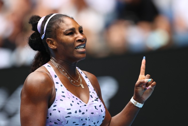 FILE PHOTO: Tennis - Australian Open - Third Round - Melbourne Park, Melbourne, Australia - January 24, 2020 Serena Williams of the U.S. reacts during the match against China's Qiang Wang REUTERS/Kai Pfaffenbach