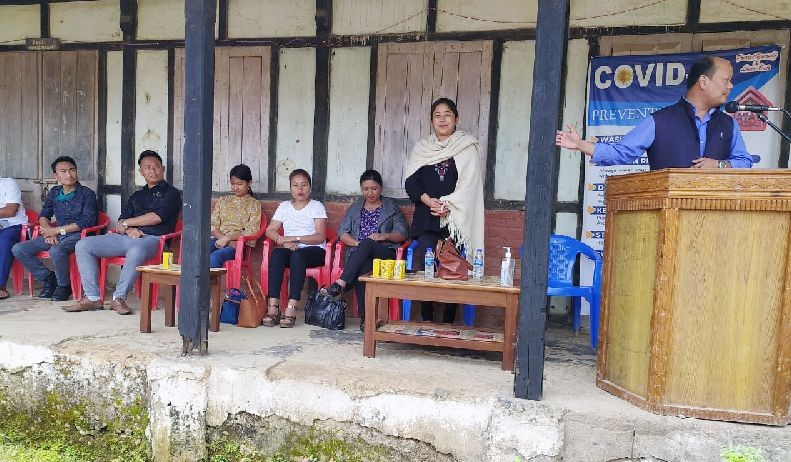 Officials during the sensitisation meeting-cum-anti stigma and discrimination on COVID-19 held at Government High School, Akuluto on August 30.