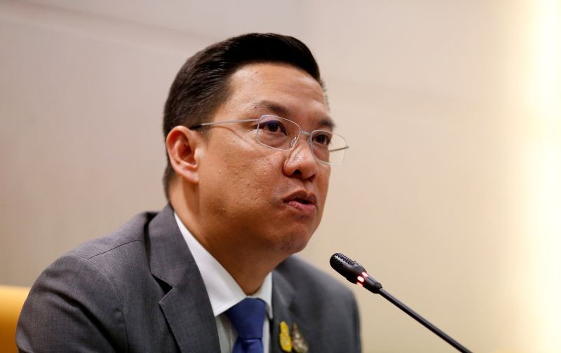 Thailand's Minister of Digital Economy and Society Puttipong Punnakanta talks to journalists during the news conference about Facebook and social media in his office in Bangkok, Thailand on August 26. (REUTERS Photo)