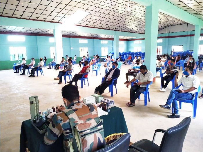 Public leaders and volunteers at COVID-19 workshop organized by 164 TA and 22 Assam Rifles at Meluri Town.