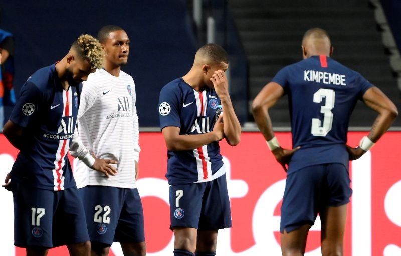 Paris St Germain's Kylian Mbappe looks dejected after the final, as play resumes behind closed doors following the outbreak of the coronavirus disease (COVID-19) Lluis Gene/Pool via REUTERS