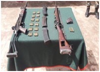 The weapons and ammunition recovered by the Assam Rifles on August 22.