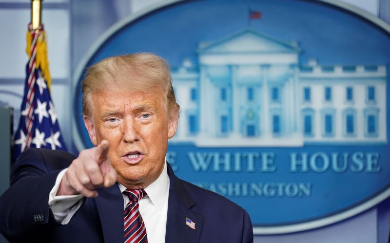 U.S. President Donald Trump takes questions during a briefing on the coronavirus disease (COVID-19) pandemic at the White House in Washington, US on August 12, 2020. (REUTERS Photo)