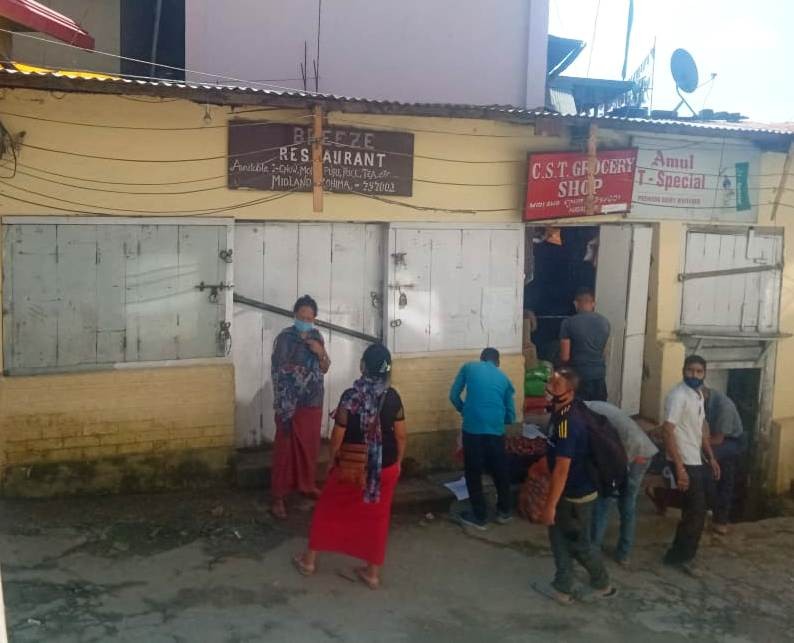 People shopping grocery shops in Kohima on August 3. (Morung Photo)