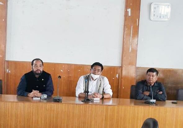 Nagaland DY CM Y Patton and Advisor Mhathung Yanthan during the meeting held in Wokha town on August 27.