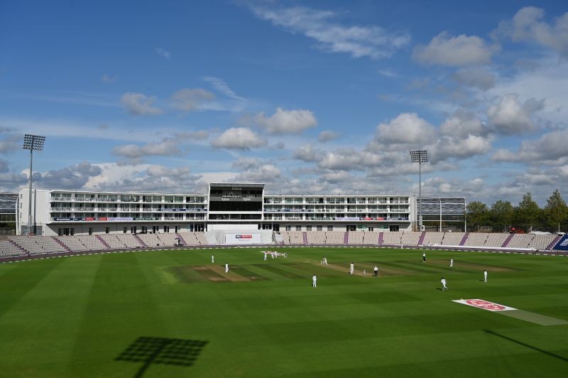 General view during the match, as play resumes behind closed doors following the outbreak of the coronavirus disease (COVID-19) Glyn Kirk/Pool via REUTERS