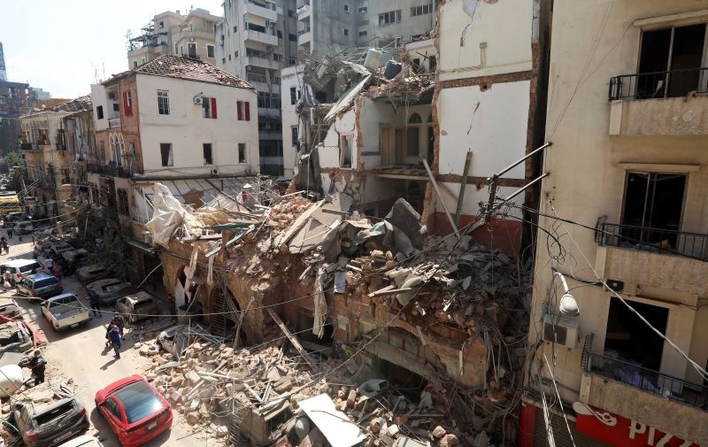 A view shows damaged buildings following Tuesday's blast in Beirut's port area, Lebanon on August 5, 2020. (REUTERS Photo)