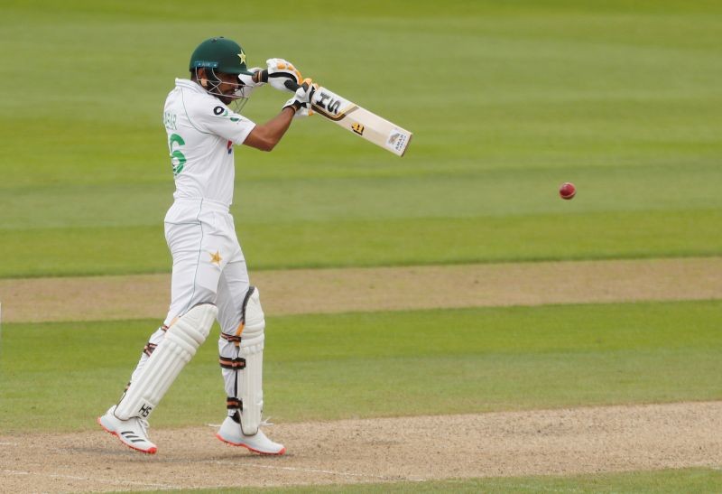 Pakistan's Babar Azam in action, as play resumes behind closed doors following the outbreak of the coronavirus disease (COVID-19) REUTERS/Lee Smith/Pool