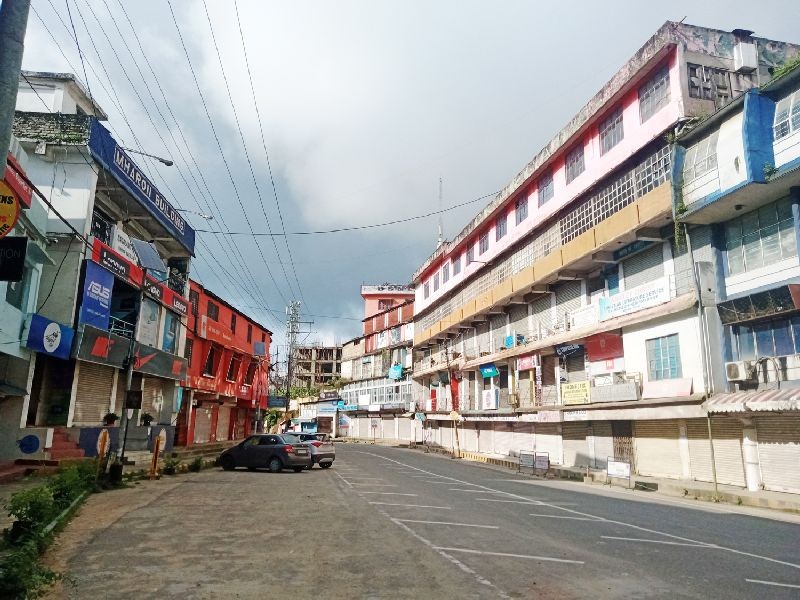 A completely deserted street in Kohima as it enters 2nd phase of total lockdown on August 1. (Morung Photo)