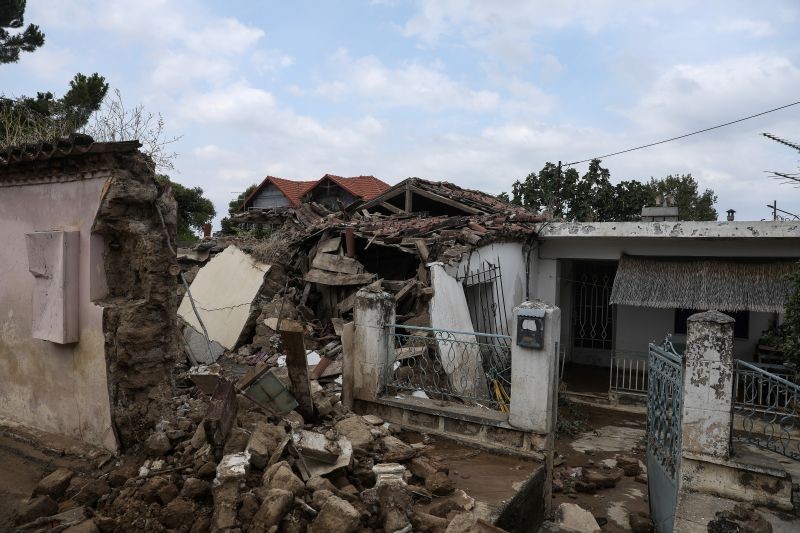 A view of a destroyed house at the village of Bourtzi, following flash floods on the island of Evia, Greece on August 9, 2020. (REUTERS Photo)
