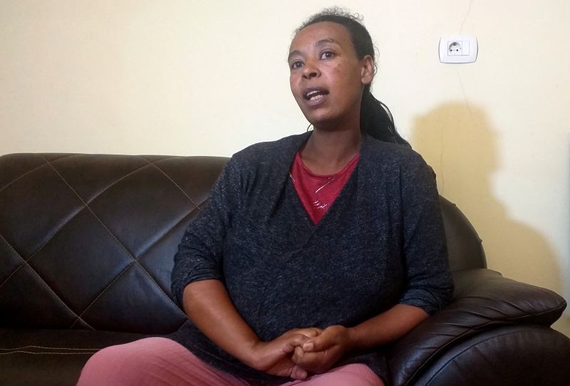 Aselefech Mulatu, wife of Dejene Tafa, a politician who is in custody, talks during a Reuters interview at their home in Oromiya region's Burayu town northwest of Addis Ababa, Ethiopia on August 5, 2020. (REUTERS File Photo)