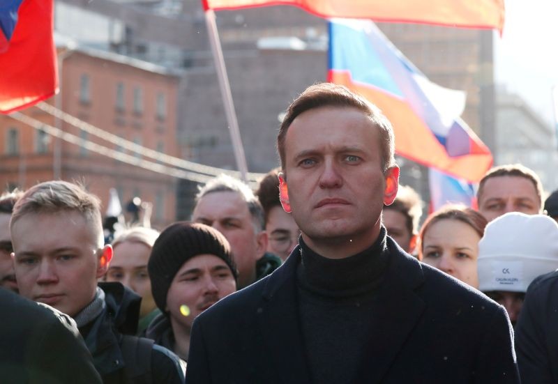 Russian opposition politician Alexei Navalny takes part in a rally in Moscow, Russia on February 29, 2020. (REUTERS File Photo)