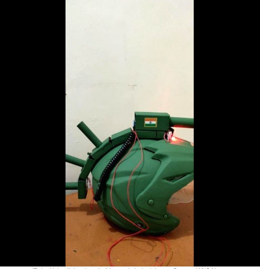 'Robo Helmet' developed by a Varanasi student. (IANS Photo)