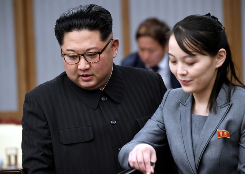 North Korean leader Kim Jong Un and his sister Kim Yo Jong attend a meeting with South Korean President Moon Jae-in at the Peace House at the truce village of Panmunjom inside the demilitarized zone separating the two Koreas, South Korea on April 27, 2018. (REUTERS File Photo)