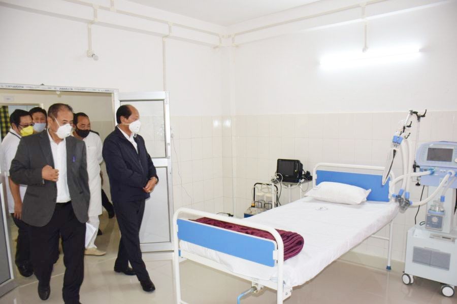 Chief Minister Neiphiu during his visit to the Dimapur district Hospital which has been converted into Dimapur COVID 19 Hospital. (DIPR File Photo/ For representational purpose.)